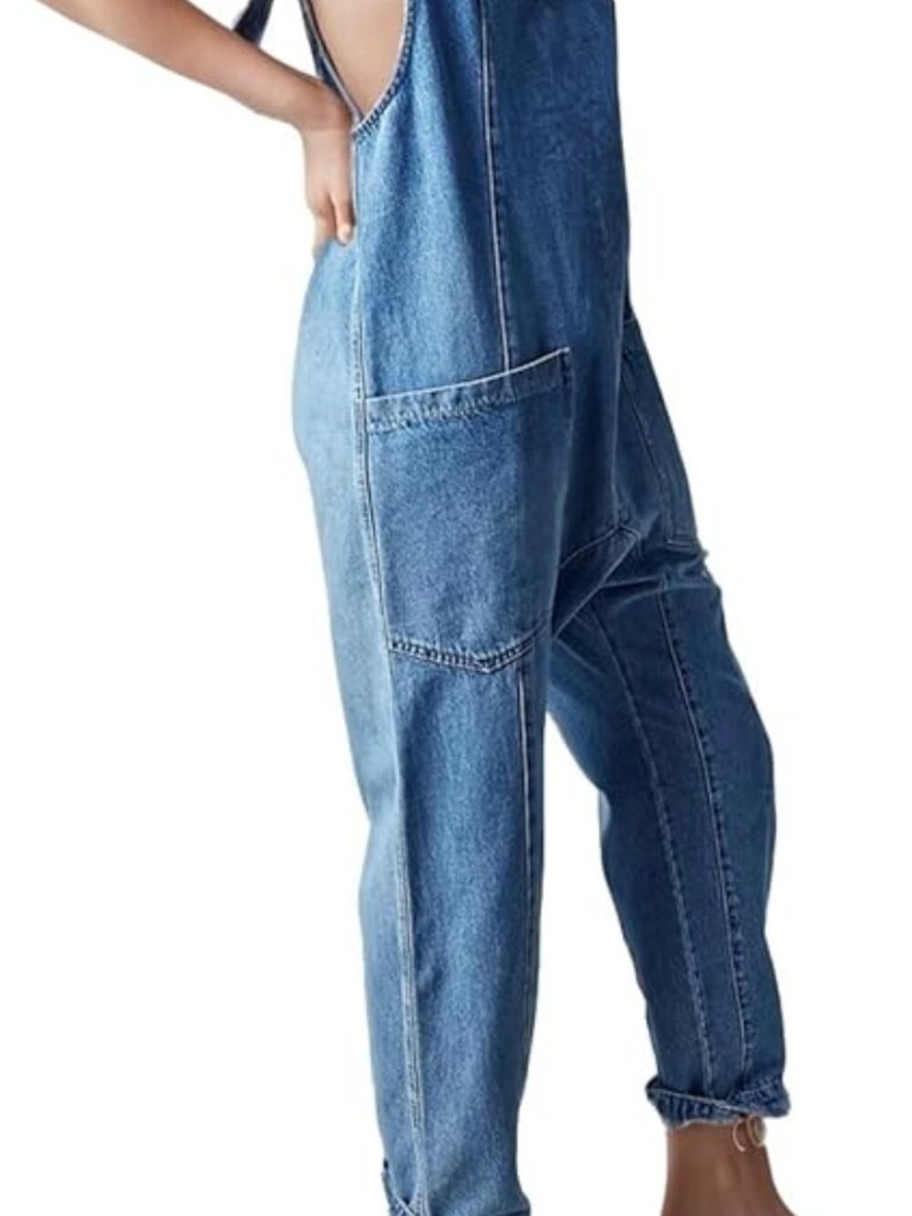 High Roller Pull Strap Iconic Light Blue Jumpsuit - Picture 7 of 8